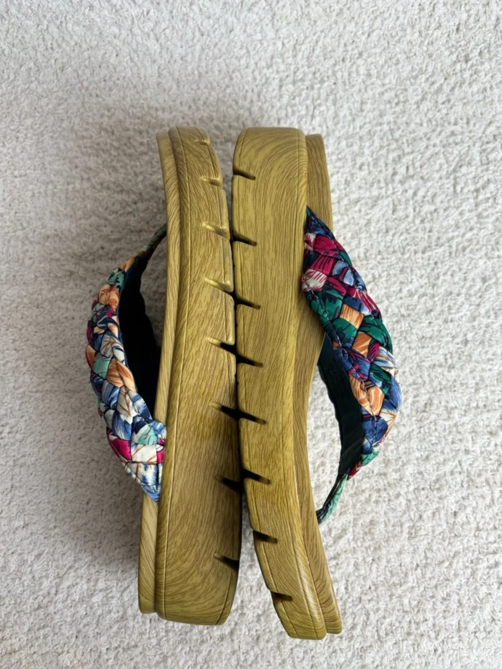 Alegria Sandals Womens‎ 38 8-8.5 Riz Multi Braided Strap Platform Woven Toe Post